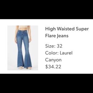 High wasted super flare jeans from justfab